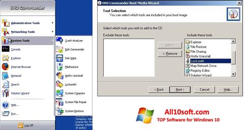Capture d'écran ERD Commander pour Windows 10