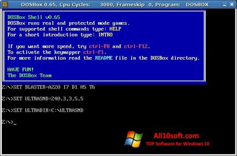Capture d'écran DOSBox pour Windows 10