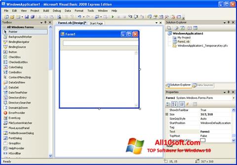 Capture d'écran Microsoft Visual Basic pour Windows 10