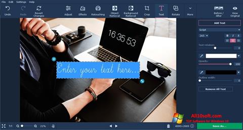 Capture d'écran Movavi Photo Editor pour Windows 10
