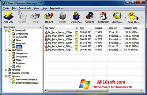 Capture d'écran Internet Download Manager pour Windows 10