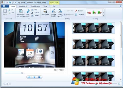 Capture d'écran Windows Live Movie Maker pour Windows 10