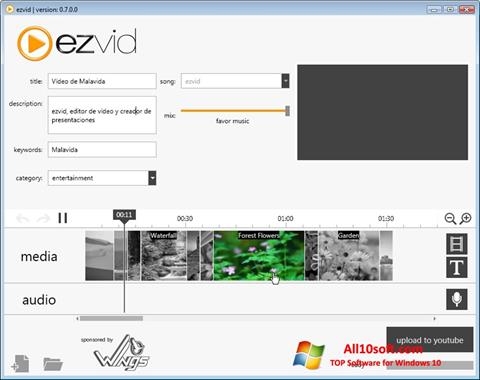 Capture d'écran Ezvid pour Windows 10
