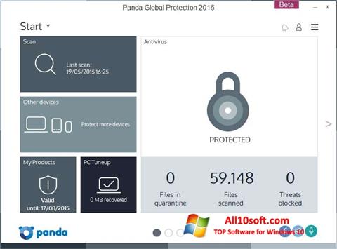 Capture d'écran Panda Global Protection pour Windows 10