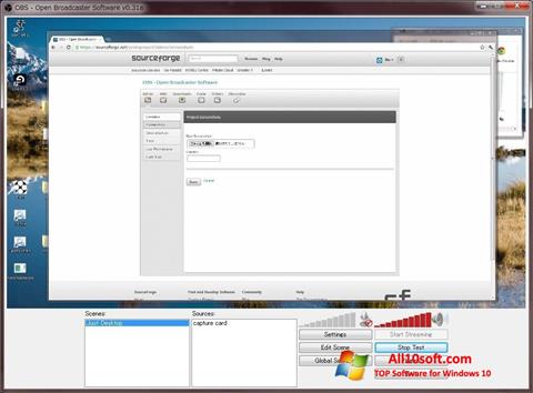 Capture d'écran Open Broadcaster Software pour Windows 10