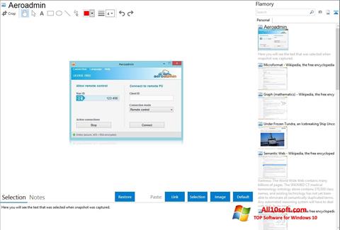 Capture d'écran AeroAdmin pour Windows 10