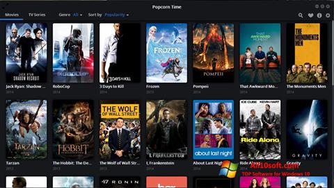 Capture d'écran Popcorn Time pour Windows 10