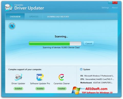 Capture d'écran Carambis Driver Updater pour Windows 10