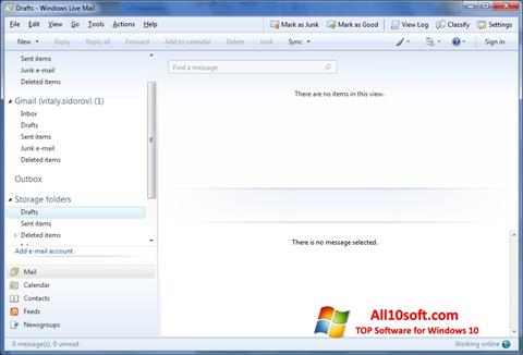Capture d'écran Windows Live Mail pour Windows 10