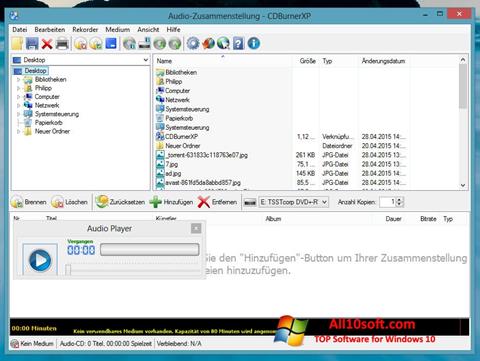 Capture d'écran CDBurnerXP pour Windows 10
