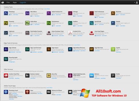 Capture d'écran Adobe Creative Cloud pour Windows 10