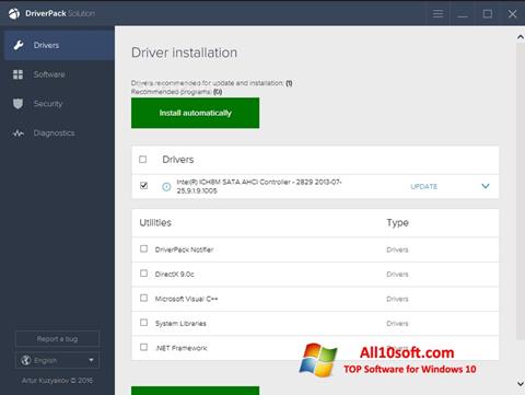 Capture d'écran DriverPack Solution pour Windows 10