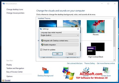 Capture d'écran Personalization Panel pour Windows 10