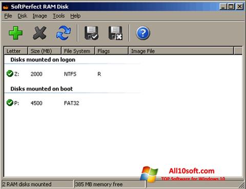 Capture d'écran SoftPerfect RAM Disk pour Windows 10