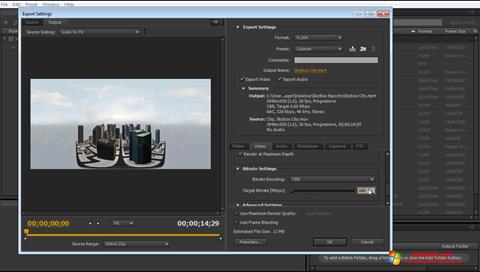 Capture d'écran Adobe Media Encoder pour Windows 10