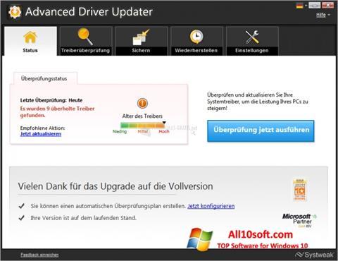 Capture d'écran Advanced Driver Updater pour Windows 10