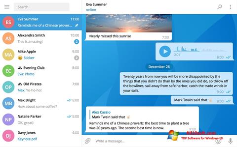 Capture d'écran Telegram Desktop pour Windows 10