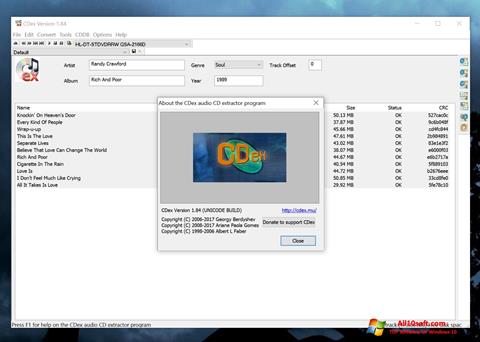 Capture d'écran CDex pour Windows 10