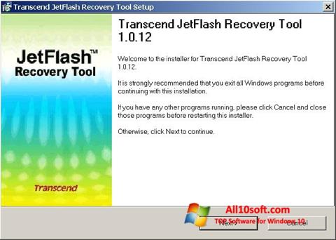 Capture d'écran JetFlash Recovery Tool pour Windows 10